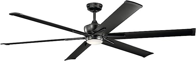 Kichler 300301SBK Szeplo II 80" Outdoor Ceiling Fan with LED Light and Wall Control, Satin Black | Amazon (US)