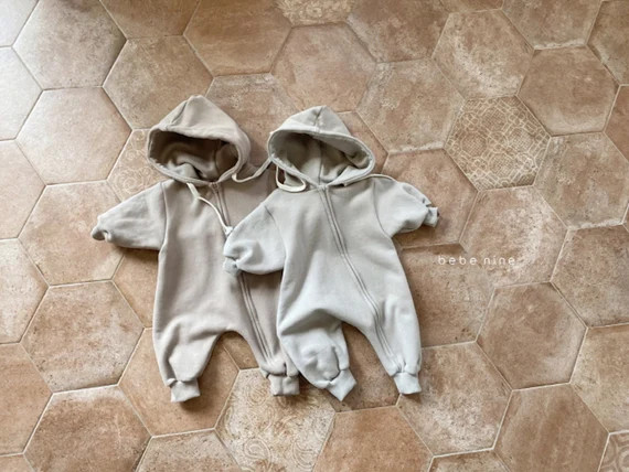 Baby Hoodied Jumpsuit Baby Fleece-lined Jumpsuit Made in - Etsy | Etsy (US)