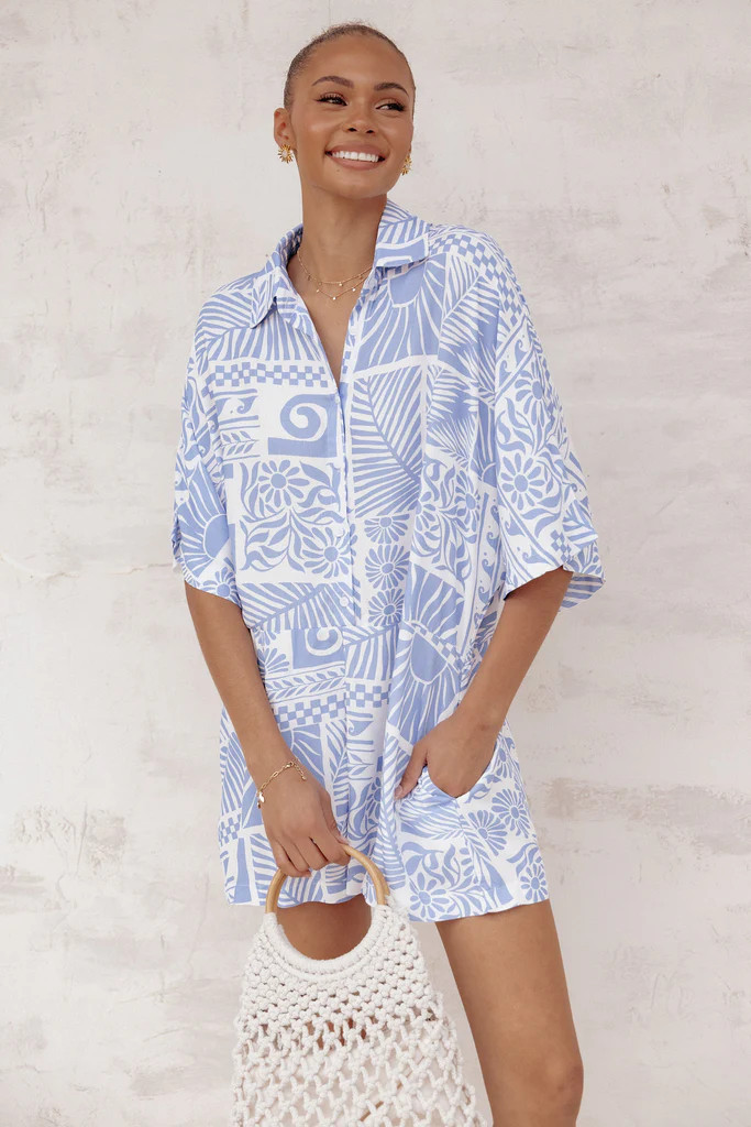 Ellisa Romper - Blue Floral | Petal & Pup (US)