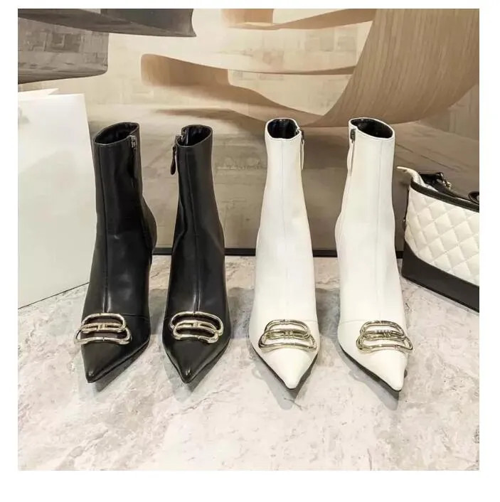 Fashion Luxury Designer Boots Classic Heel Pointed Ankle Booties Martin Cowboy Boot Women Shoes B... | DHGate