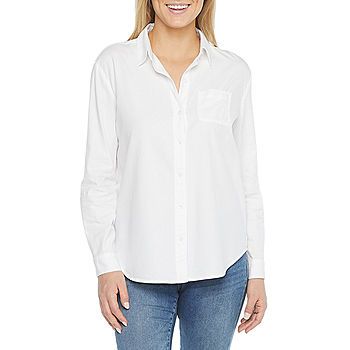 a.n.a Womens Long Sleeve Regular Fit Button-Down Shirt | JCPenney