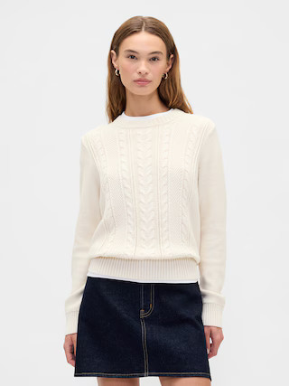 Cable-Knit Crewneck Sweater | Gap Factory