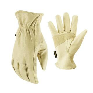 Medium Grain Pigskin Leather Work Gloves | The Home Depot