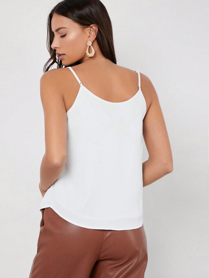 SHEIN BIZwear Solid V Neck Cami Top Workwear | SHEIN
