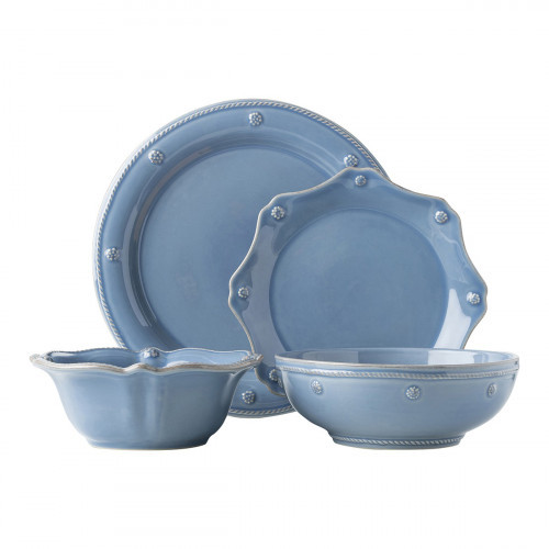 Juliska Berry Thread Chambray 4pc Place Setting (JDR/47, JDSS/47, JA07/47, JA64/47) | Gracious Style