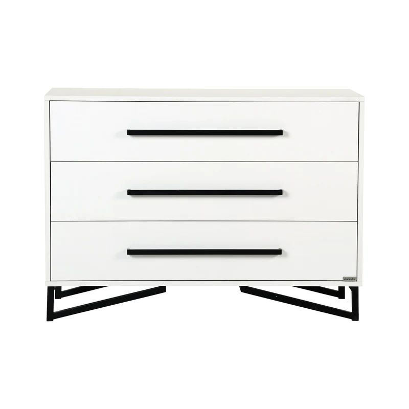 Kenton 3-Drawer Dresser - White + Black | Project Nursery