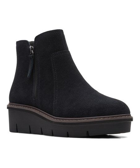 Clarks Black Airabell Suede Ankle Boot - Women | Zulily