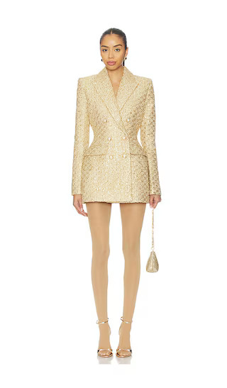Monica Blazer Dress in Gold | Revolve Clothing (Global)