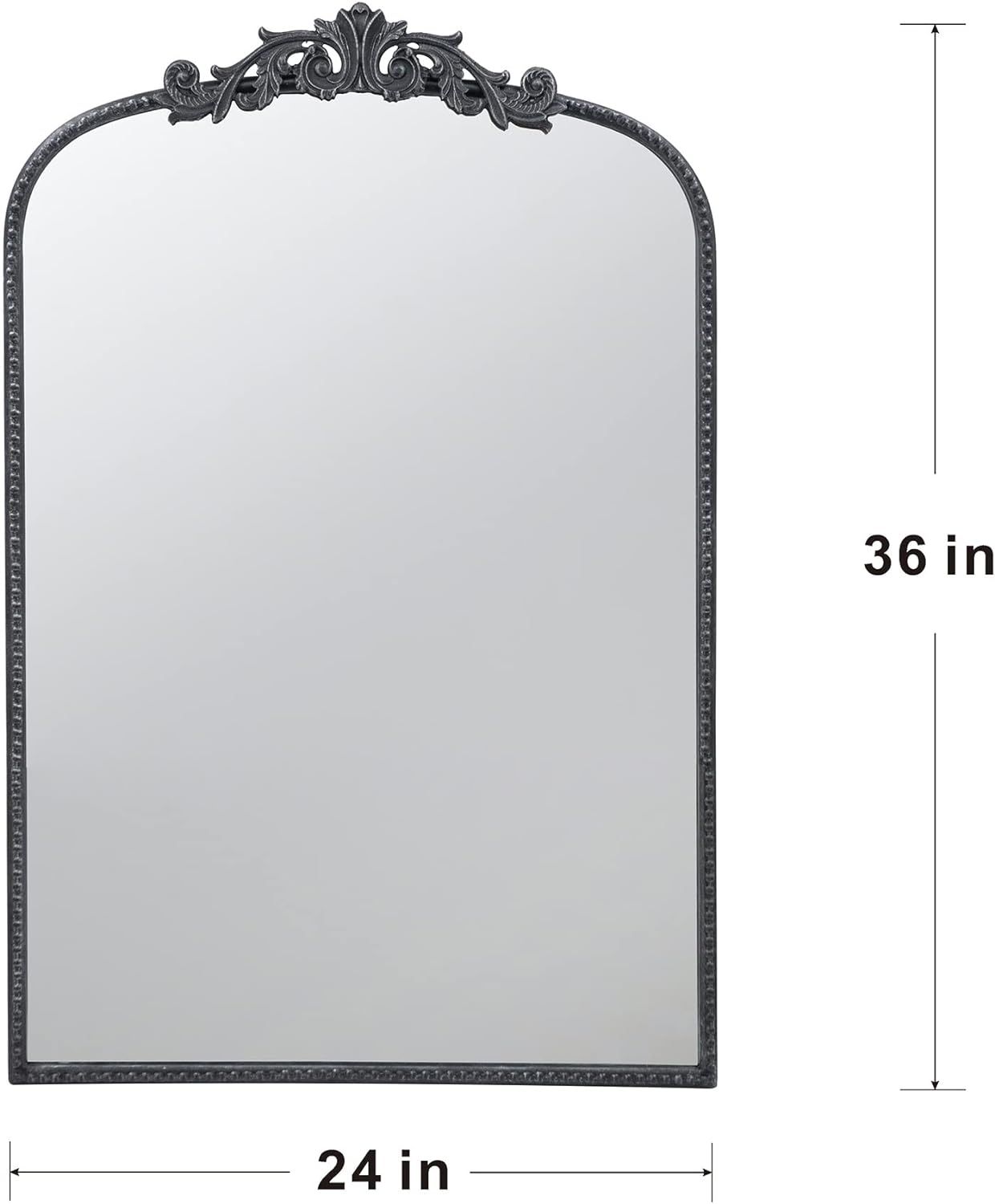 A&B Home Arched Vertical Mirror - Black Mirror for Wall Decor,24"x36" Wall Mounted Mirror with Me... | Amazon (US)