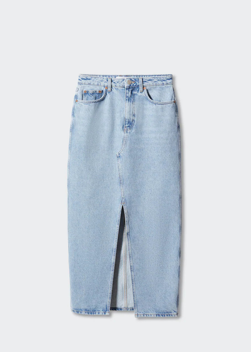 Slit denim skirt -  Women | Mango USA | MANGO (US)
