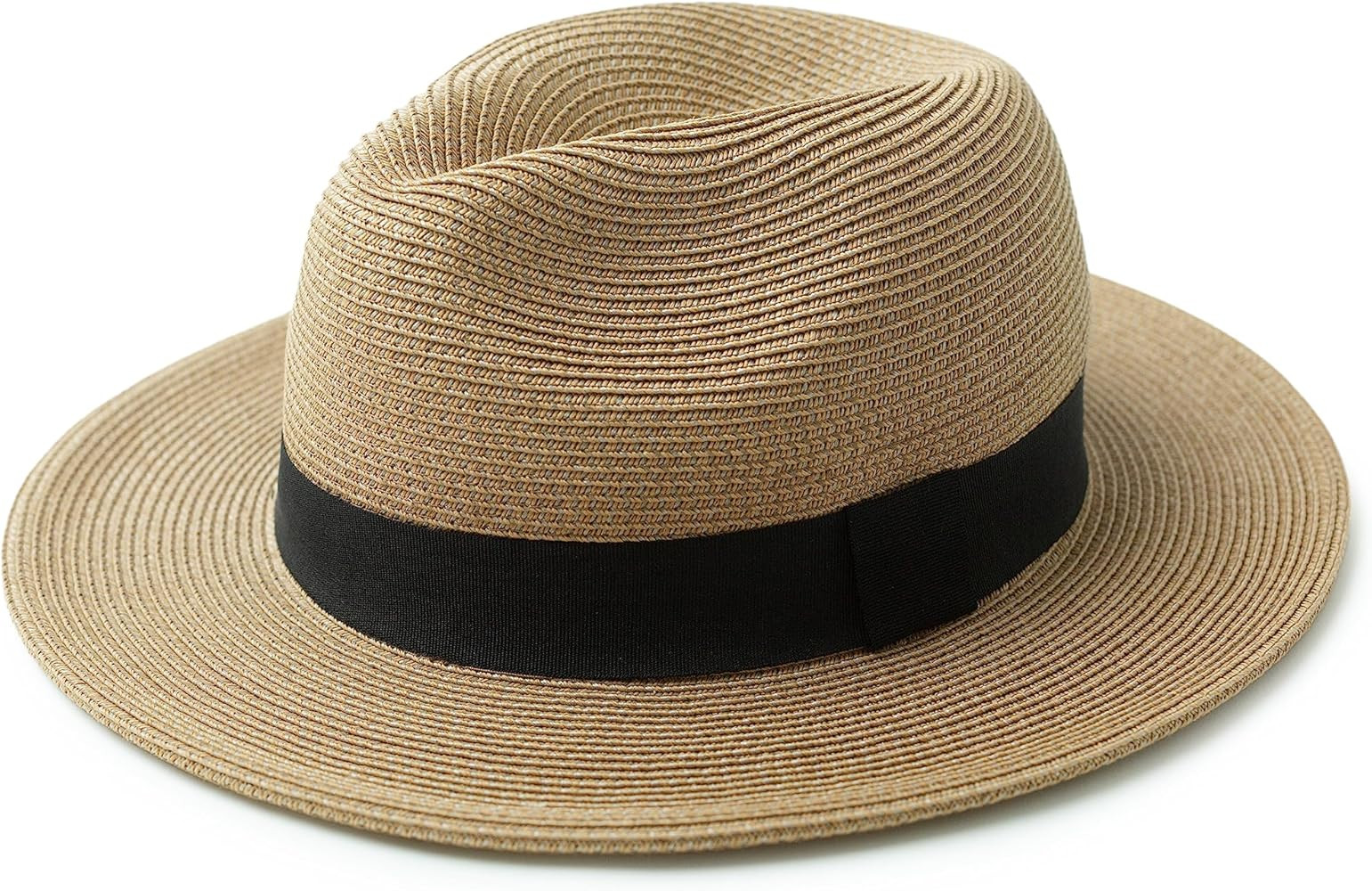 Joywant Womens Straw Fedora Beach Sun Hat, Packable Wide Brim Panama Hat for Women UV UPF50+ Summ... | Amazon (US)