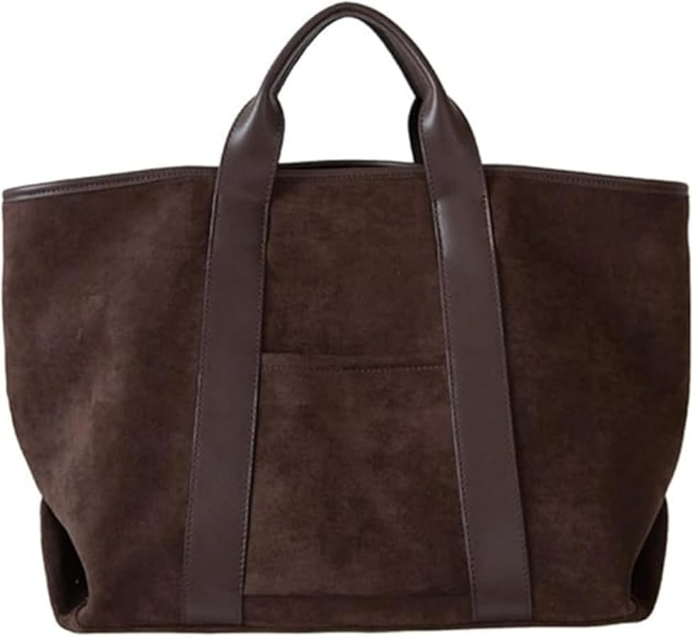 Large Capacity Suede Tote Bag,Vintage Top Handle Fashion Shoulder Satchel Bag,Women Soft Faux Wor... | Amazon (US)