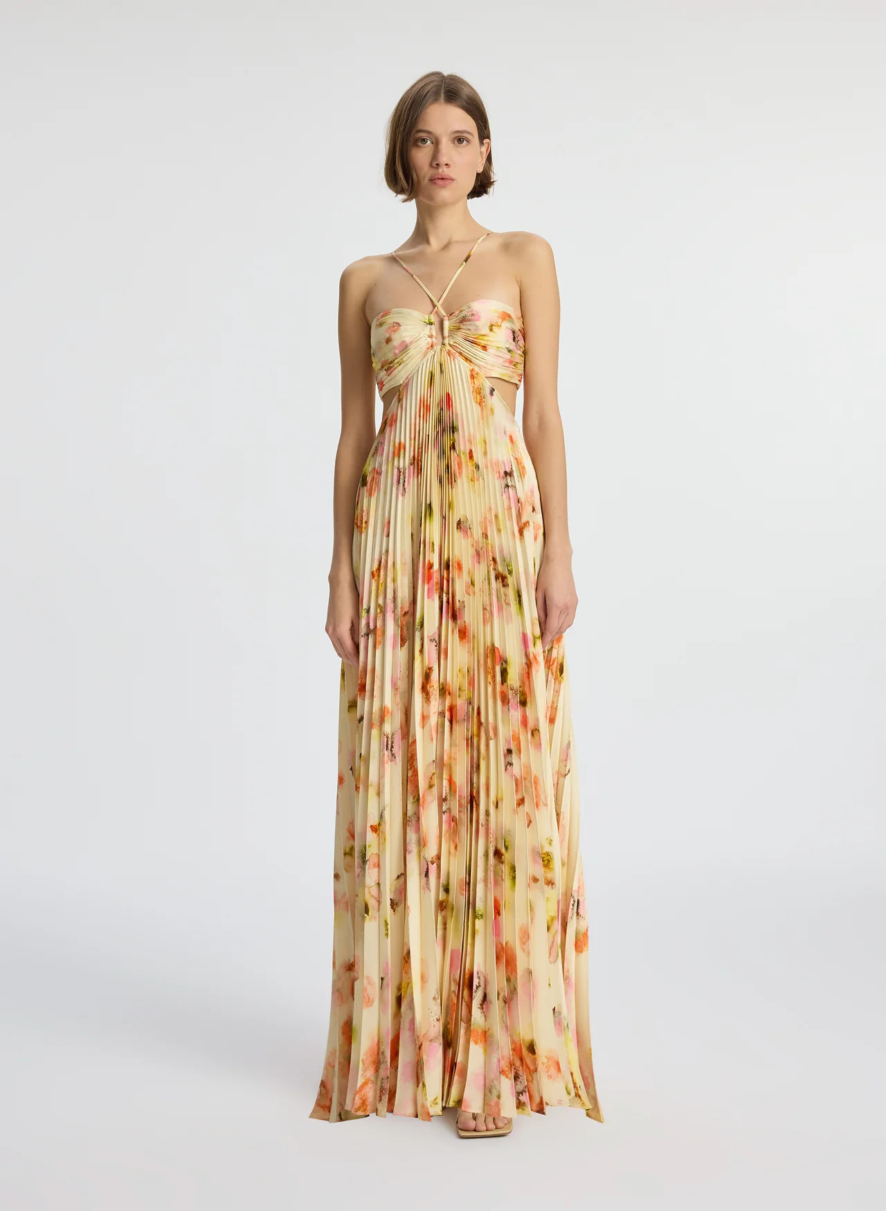 Moira Satin Pleated Dress | A.L.C