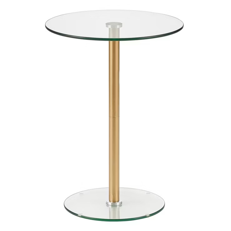 mDesign Metal and Glass Top Round Accent Table | Target
