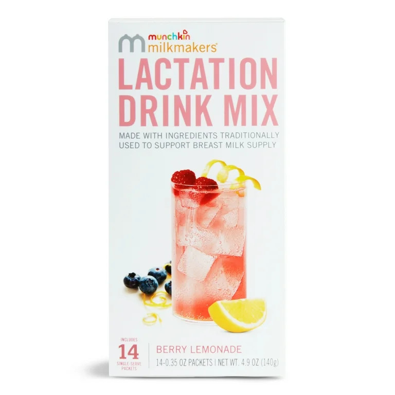 Munchkin® Milkmakers® Lactation Drink Mix for Breastfeeding Moms, Berry Lemonade, 14 Pack | Walmart (US)