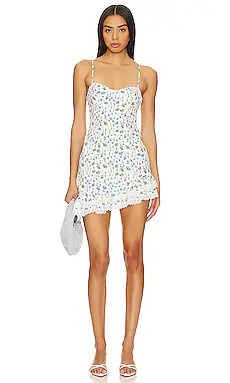 MORE TO COME Olivia Mini Dress in Blue Floral from Revolve.com | Revolve Clothing (Global)