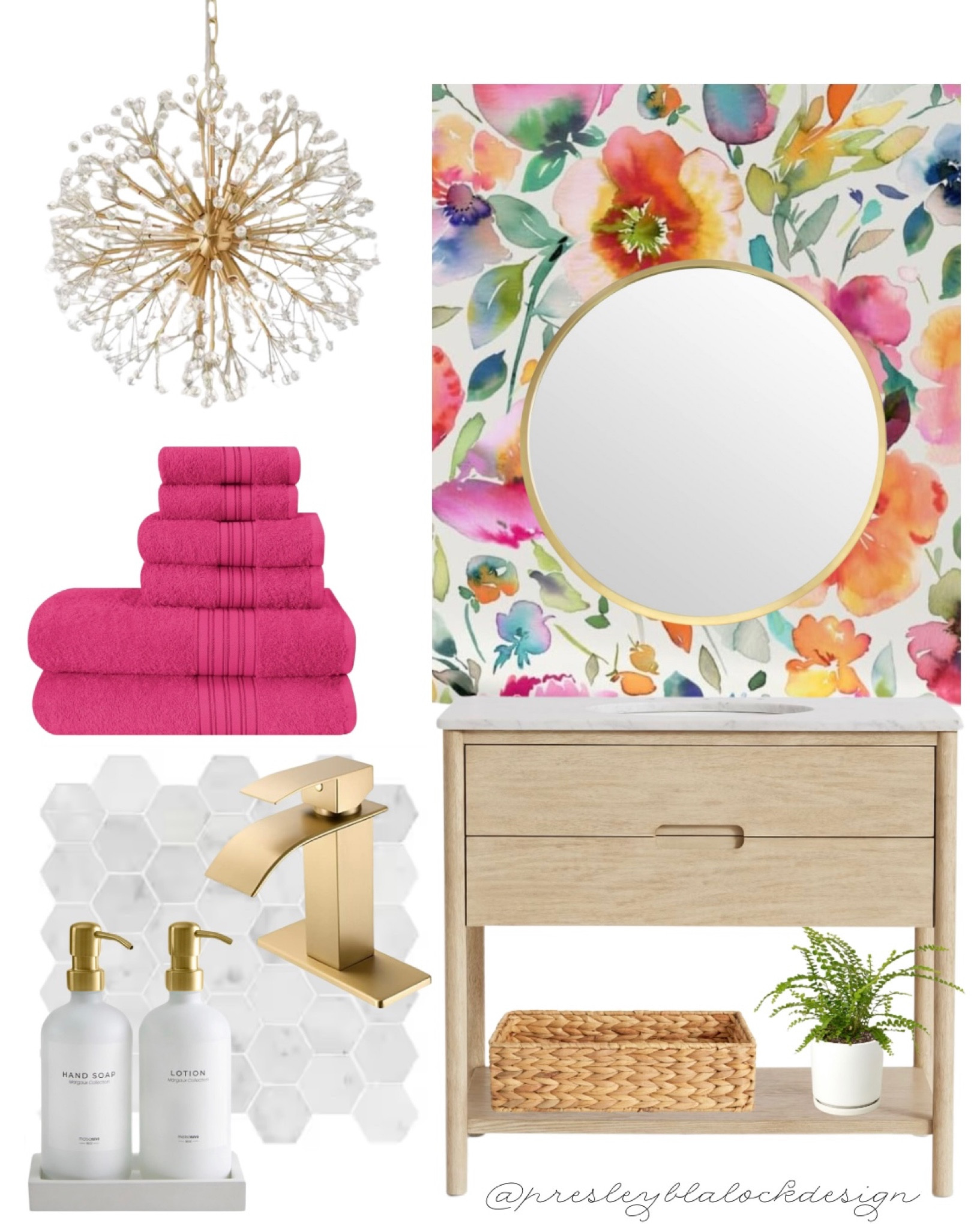 Bathroom Design / Bathroom Accessories / Vanity / Bathroom Faucet / Gold Hardware / Floral Wallpaper / Amazon Home Finds / Bathroom Towels / Statement Chandelier / Pendant Light / Storage Basket / Round Mirror / Sale Alert / Spring Refresh / Pottery Barn 

#LTKhome #LTKSeasonal #LTKsalealert