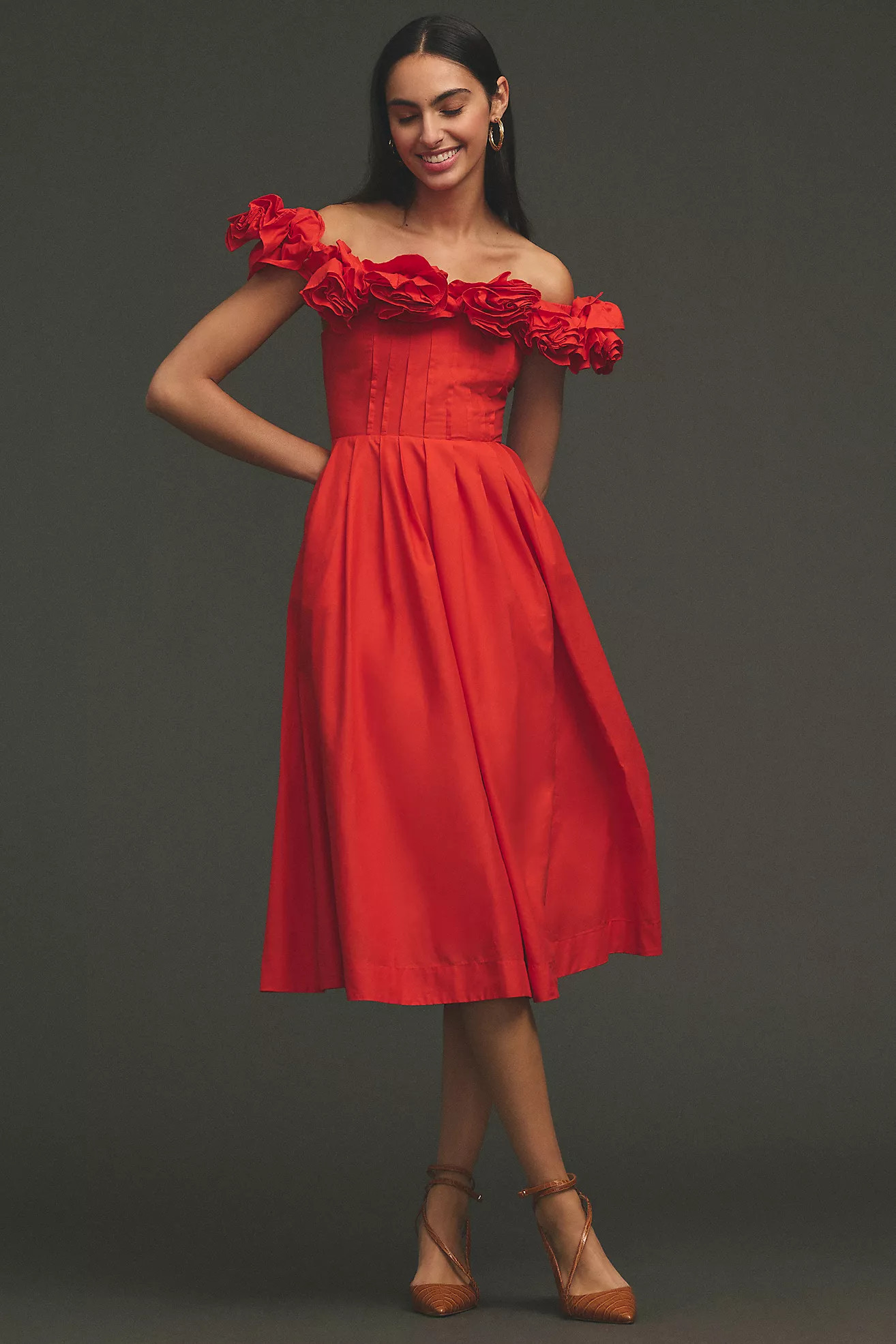The Corina Ruffled Dress by Maeve | Anthropologie (US)