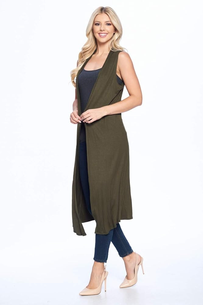 Isaac Liev Women's Sleeveless Cardigan – Casual Long Maxi Open Front Flowy Drape Lightweight Du... | Amazon (US)