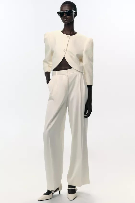 PUFF SLEEVE CROPPED BLAZER | Zara US