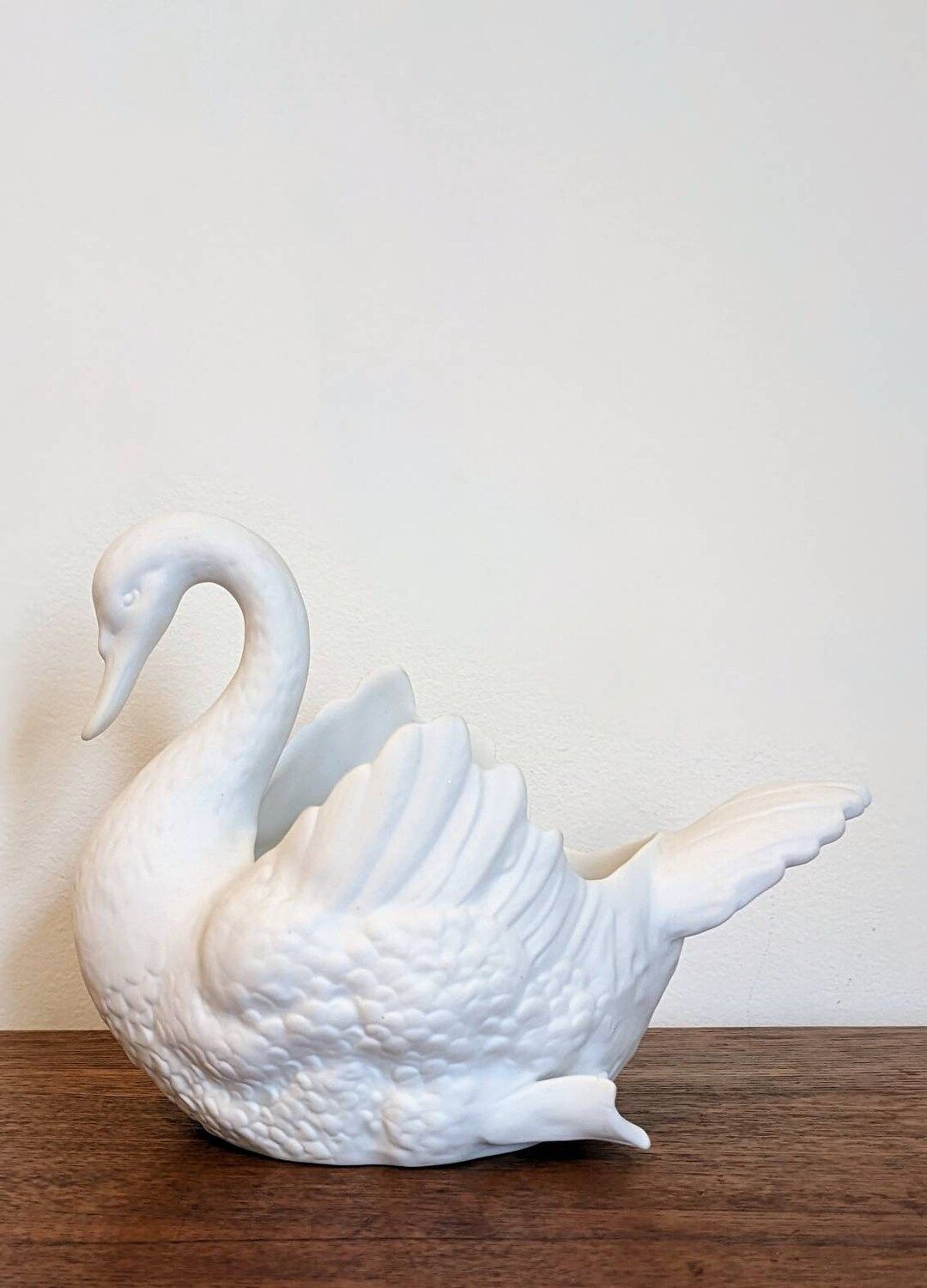 Vintage Vista Alegre Portugal Bisque Porcelain Swan Planter. Excellent Condition | Etsy (US)