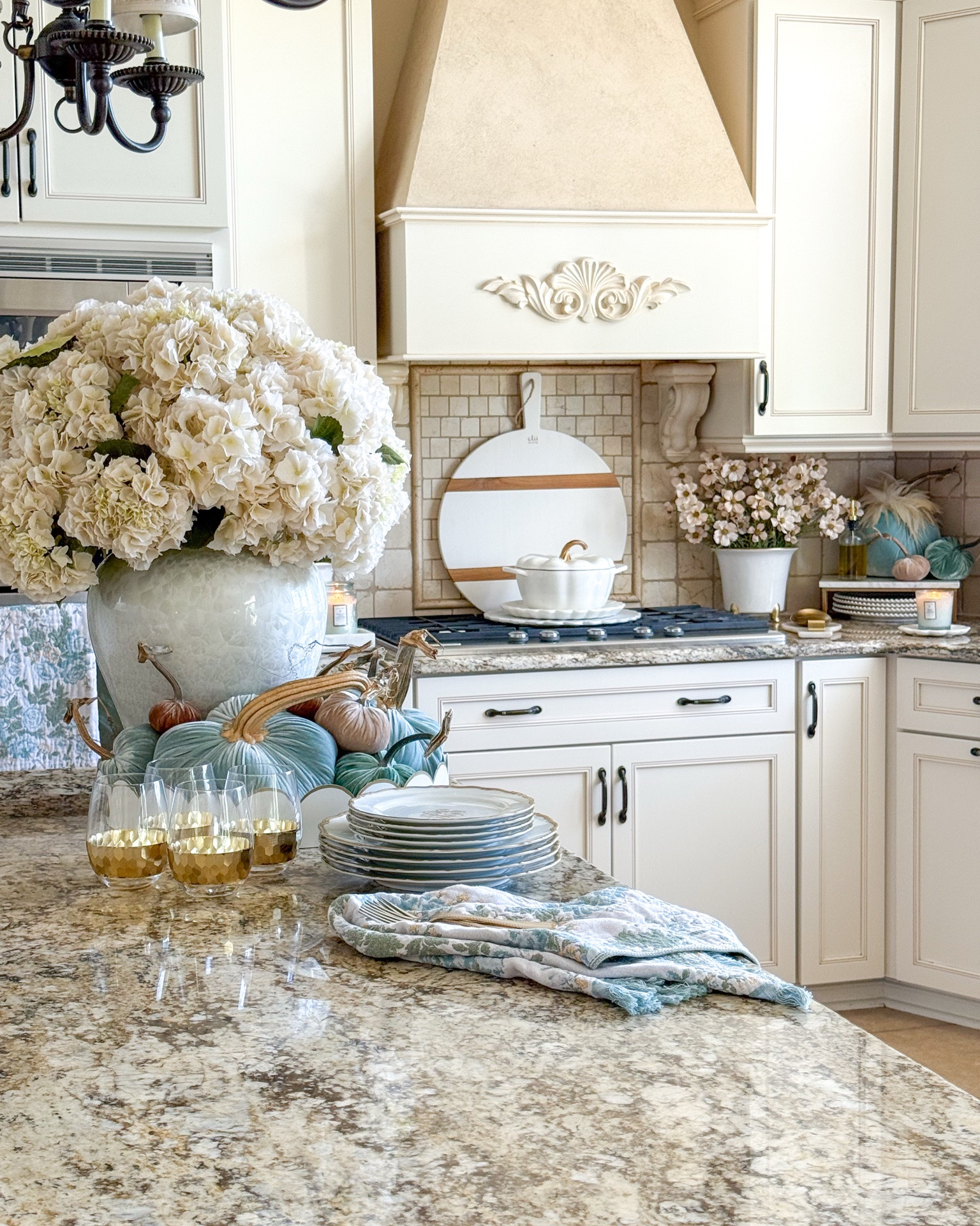 Shop this year’s fall kitchen. Lots of creams and seafoam blue hues🥰🩵🍂🤍

@Alice Lane @etuhome @Wayfair @Hot Skwash @Williams-Sonoma 

Velvet pumpkins, ivory hydrangea stems, pumpkin cookware, fall cookware, fall arrangement, fall centerpiece ideas, fall kitchen styling

#LTKHome #LTKSaleAlert #LTKSeasonal