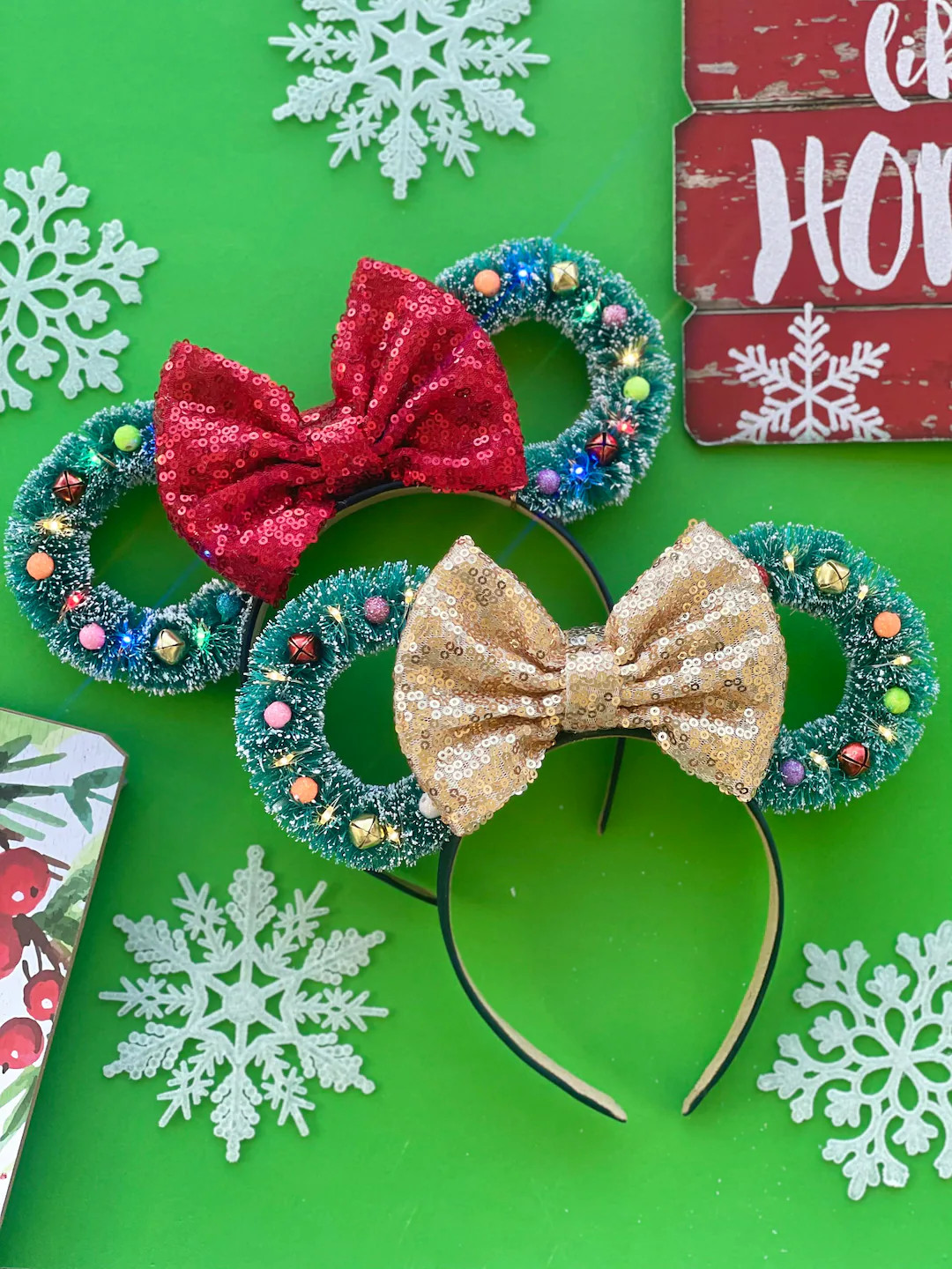 Christmas Tree Jingle Bell Disney Minnie Mickey Ears - Etsy | Etsy (US)