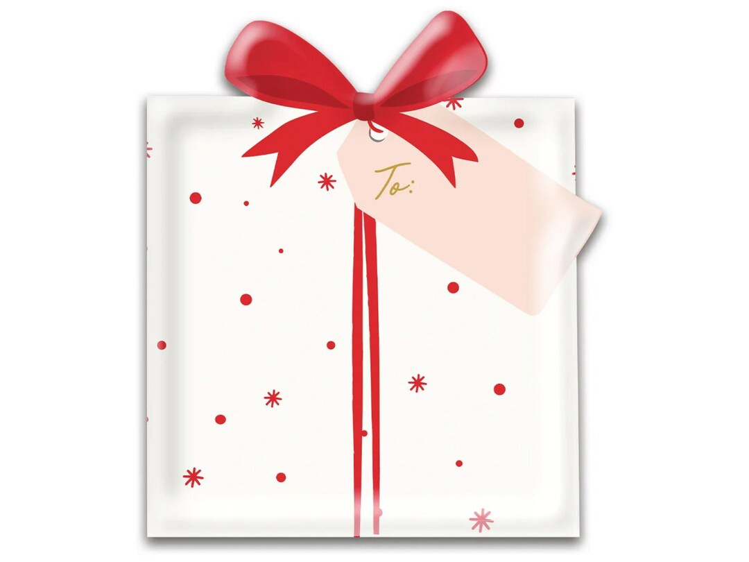 Red & White Christmas Present Lunch Plates 8ct | Oh What Fun Christmas Birthday | Christmas Plate... | Etsy (US)