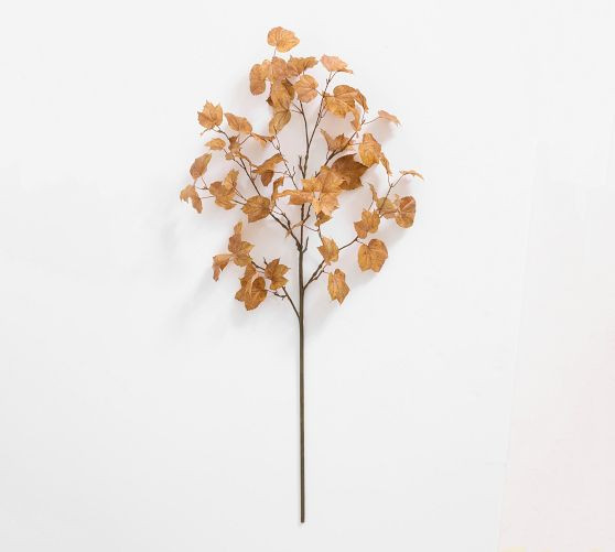 Faux Camle Grape Leaf Branch | Pottery Barn (US)