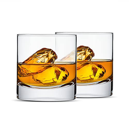 LUXU Crystal Whiskey Glasses, 13oz Heavy Base Old Fashioned Rocks Glasses - Lowball Bar Glasses for Bourbon, Scotch Whiskey, Cocktails, Cognac - Large Cocktail Tumblers Set of 2 | Amazon (US)