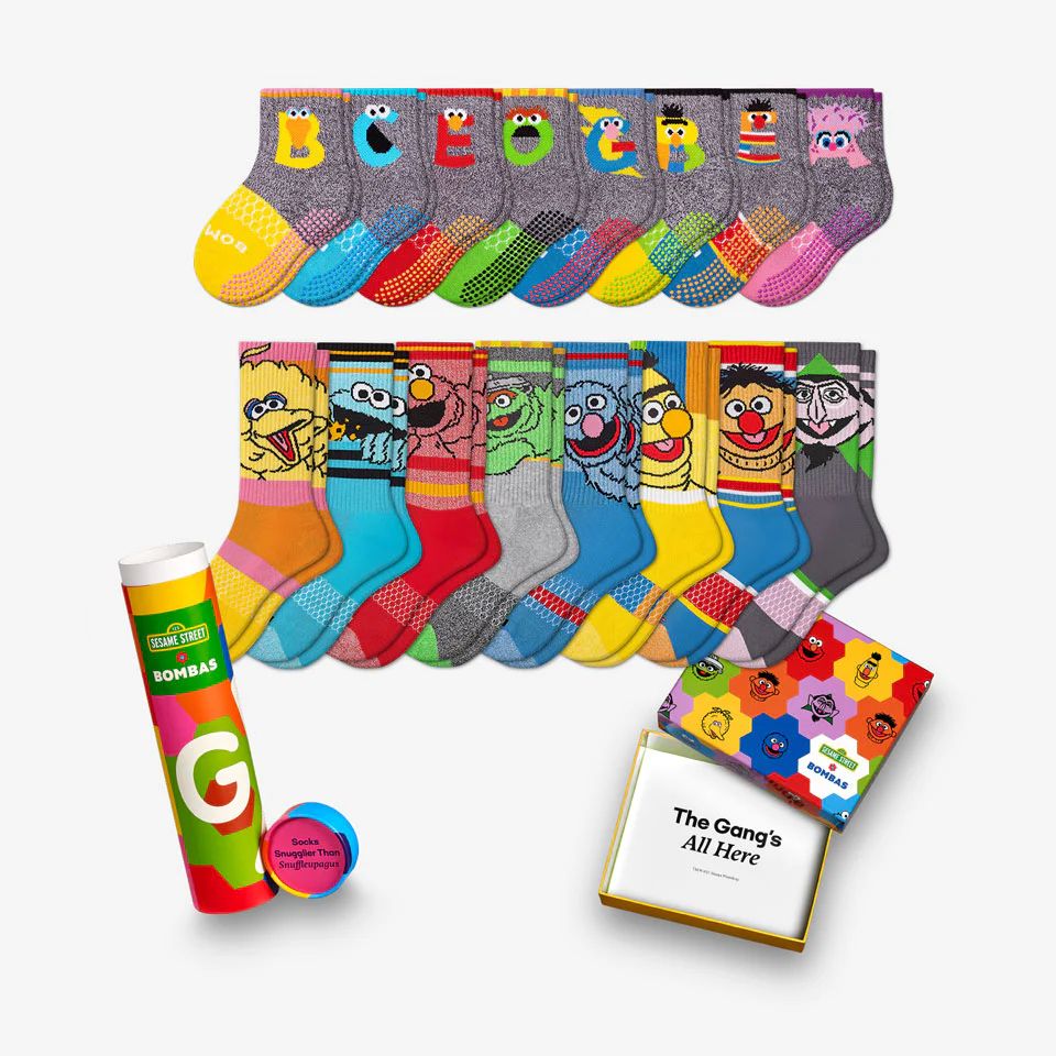 Sesame Street Parent-Toddler 16-Pack Gift Box | Bombas Socks