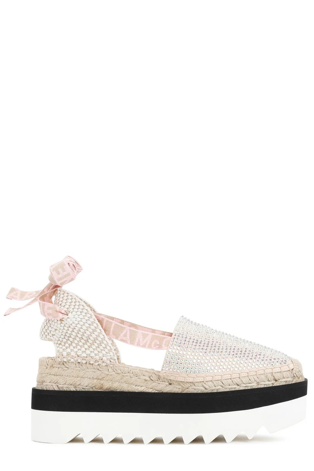 Stella McCartney Gaia Embellished Ankle Strap Platform Espadrilles | Cettire Global