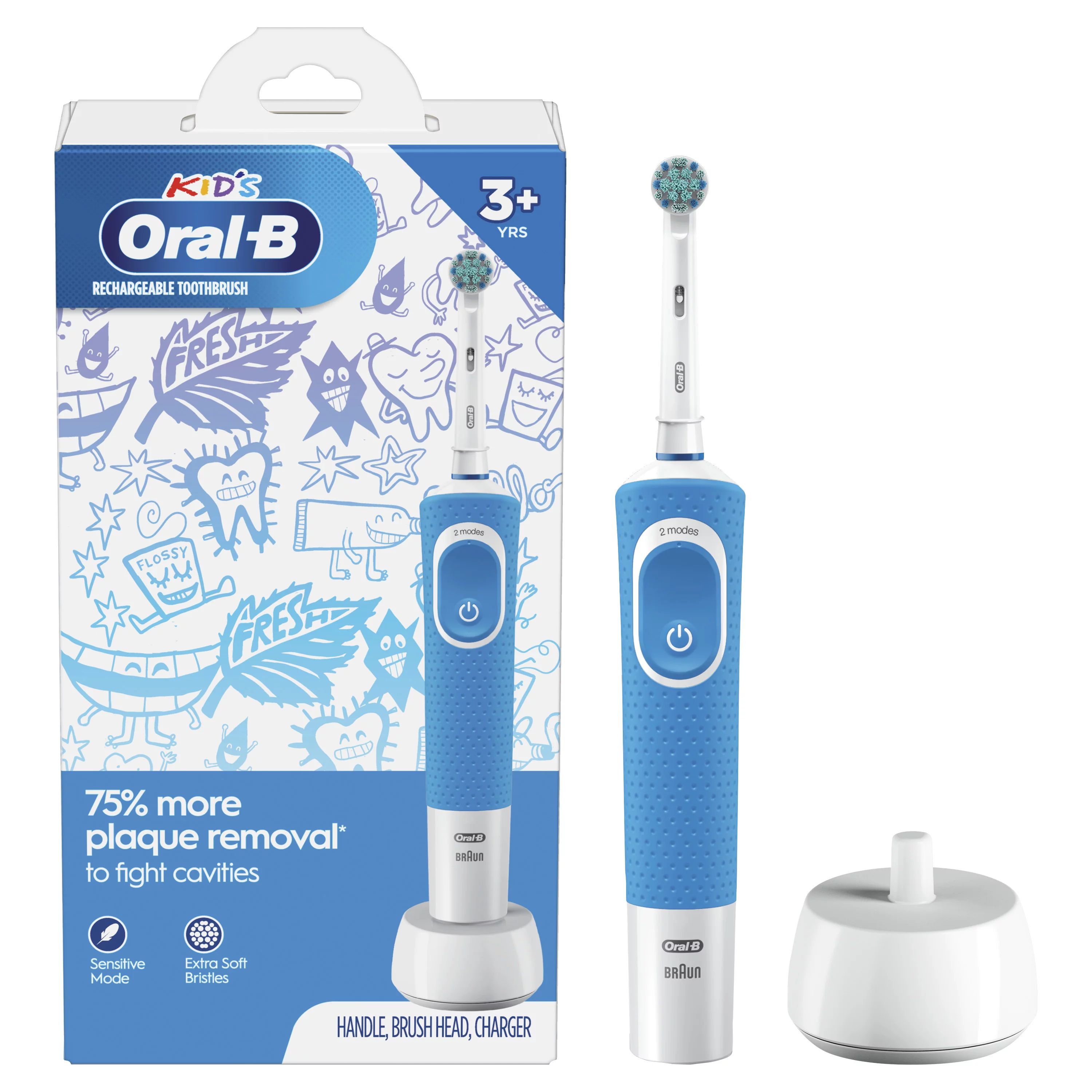 Oral-B Kids Electric Toothbrush with Sensitive Brush Head and Timer - Walmart.com | Walmart (US)