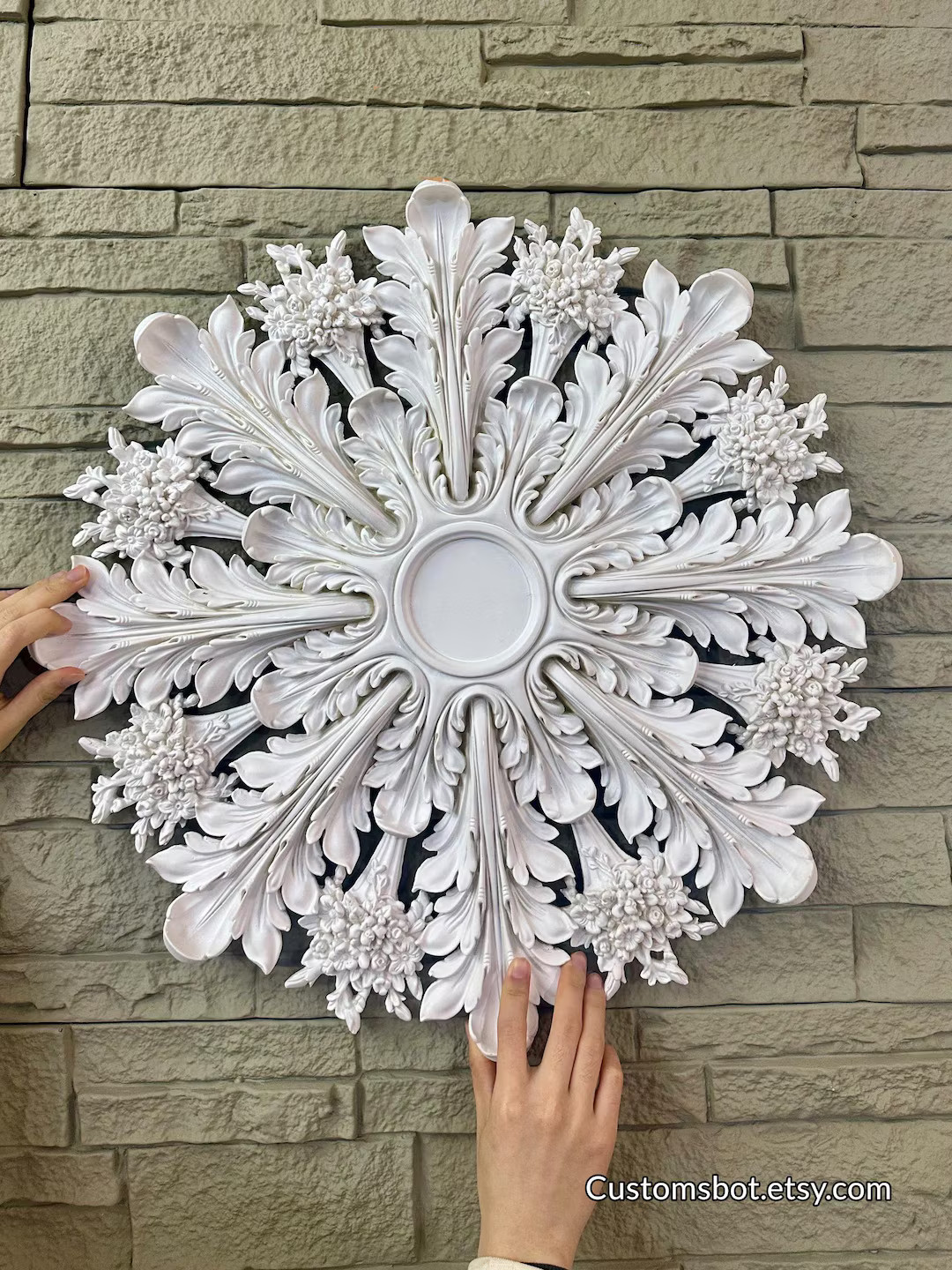 24" 32" Ceiling Medallion for Home Decor, Drilling Hole & Half Cut Available, RZ008M - Etsy | Etsy (US)