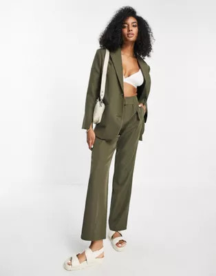 4th & Reckless tailored co-ord in khaki | ASOS (Global)