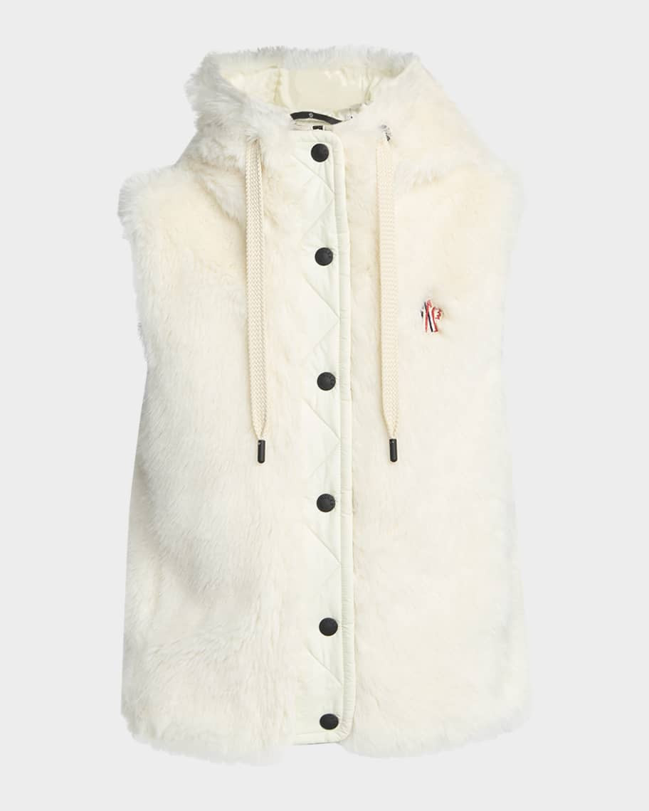 Moncler Grenoble Arve Hooded Teddy Down Vest | Neiman Marcus