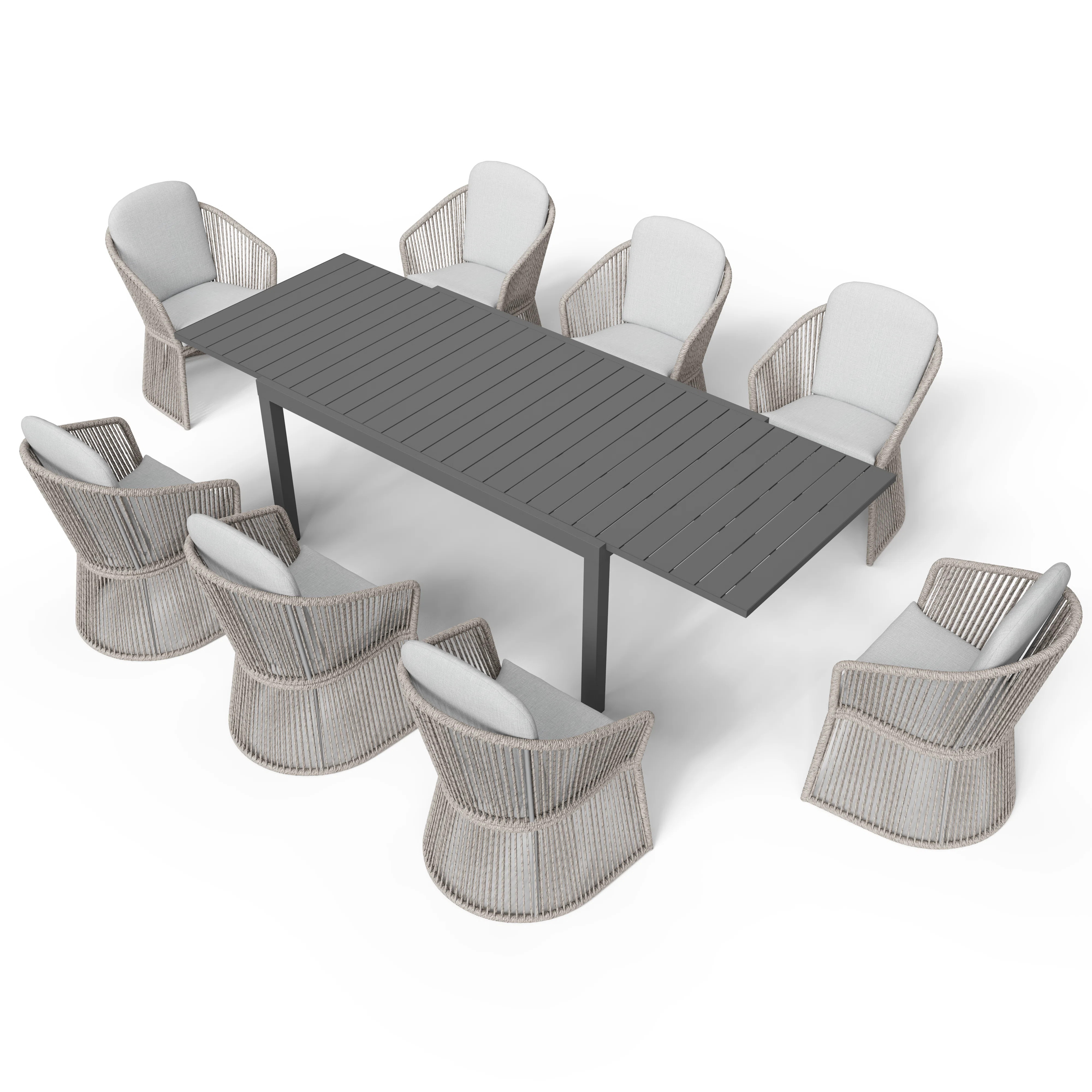 Birch Lane\u2122 Blanche 8 - Person Rectangular Outdoor Dining Set With Cushions & Reviews | Birc... | Birch Lane