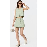 ASTR the Label | Janell Floral Applique Tweed Skort in Mint | Size XS | ASTR The Label (US)
