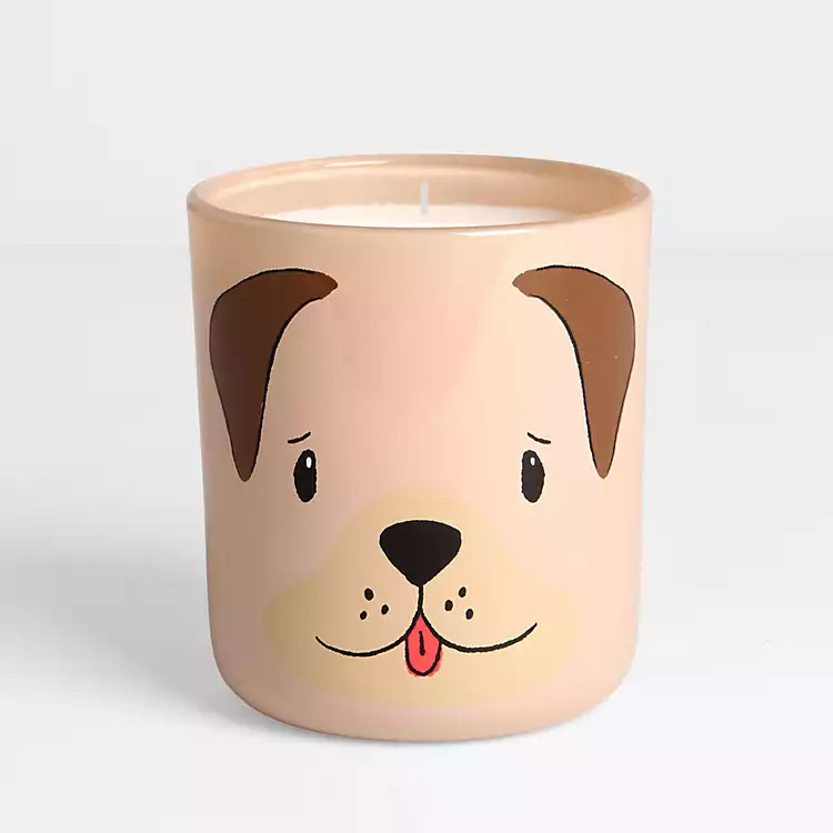 Fresh Linen Brown Dog 2-Wick Jar Candle | Kirklands