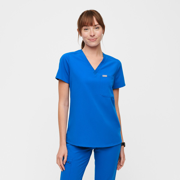 Women's Catarina One-Pocket Scrub Top - Royal Blue · FIGS | FIGS