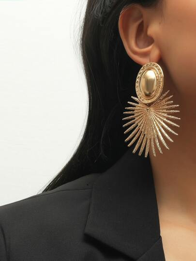 1 par de pendientes exagerados de moda con borde cruzado | SHEIN