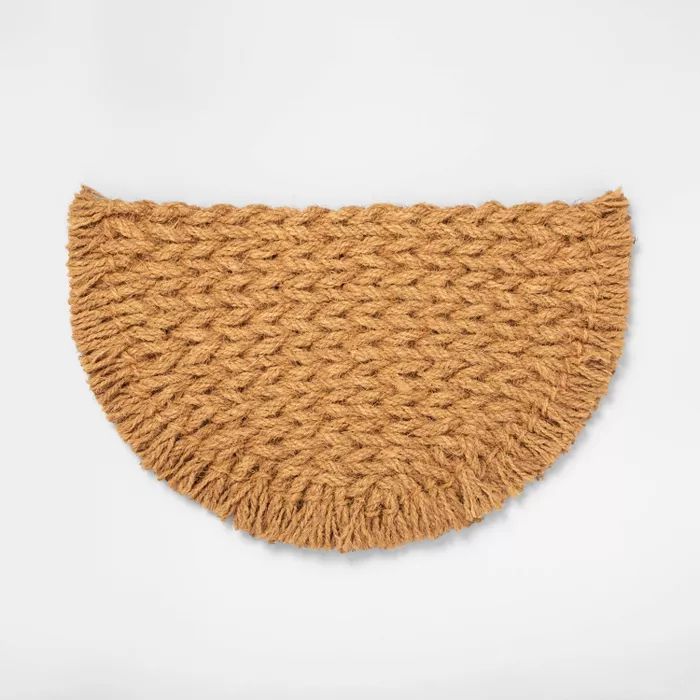 Half Circle Braided Coir Doormat - Hearth &#38; Hand&#8482; with Magnolia | Target