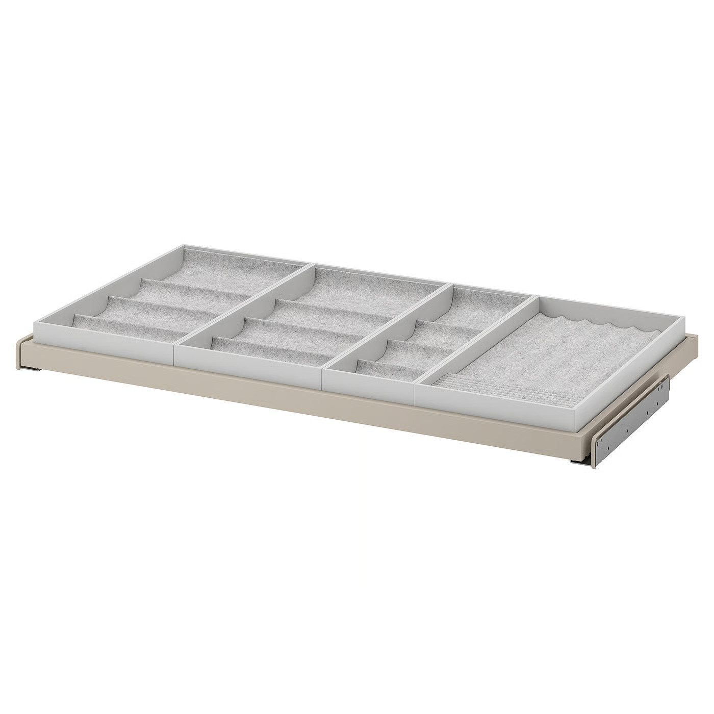 IKEA KOMPLEMENT pull-out tray with insert, gray-beige/light gray, 39 3/8x22 7/8 | IKEA US