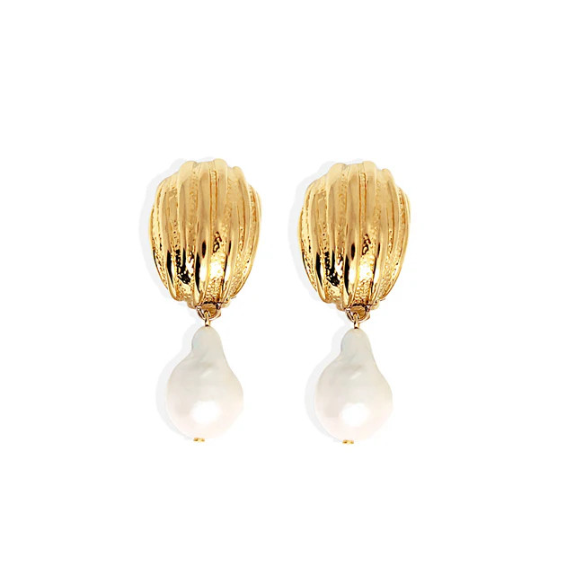 ATHENA PEARL Earrings - Gold | By Alona