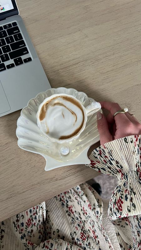 Shell mug, cup and saucer set, coffee mug 

#LTKSeasonal #LTKfindsunder50 #LTKhome