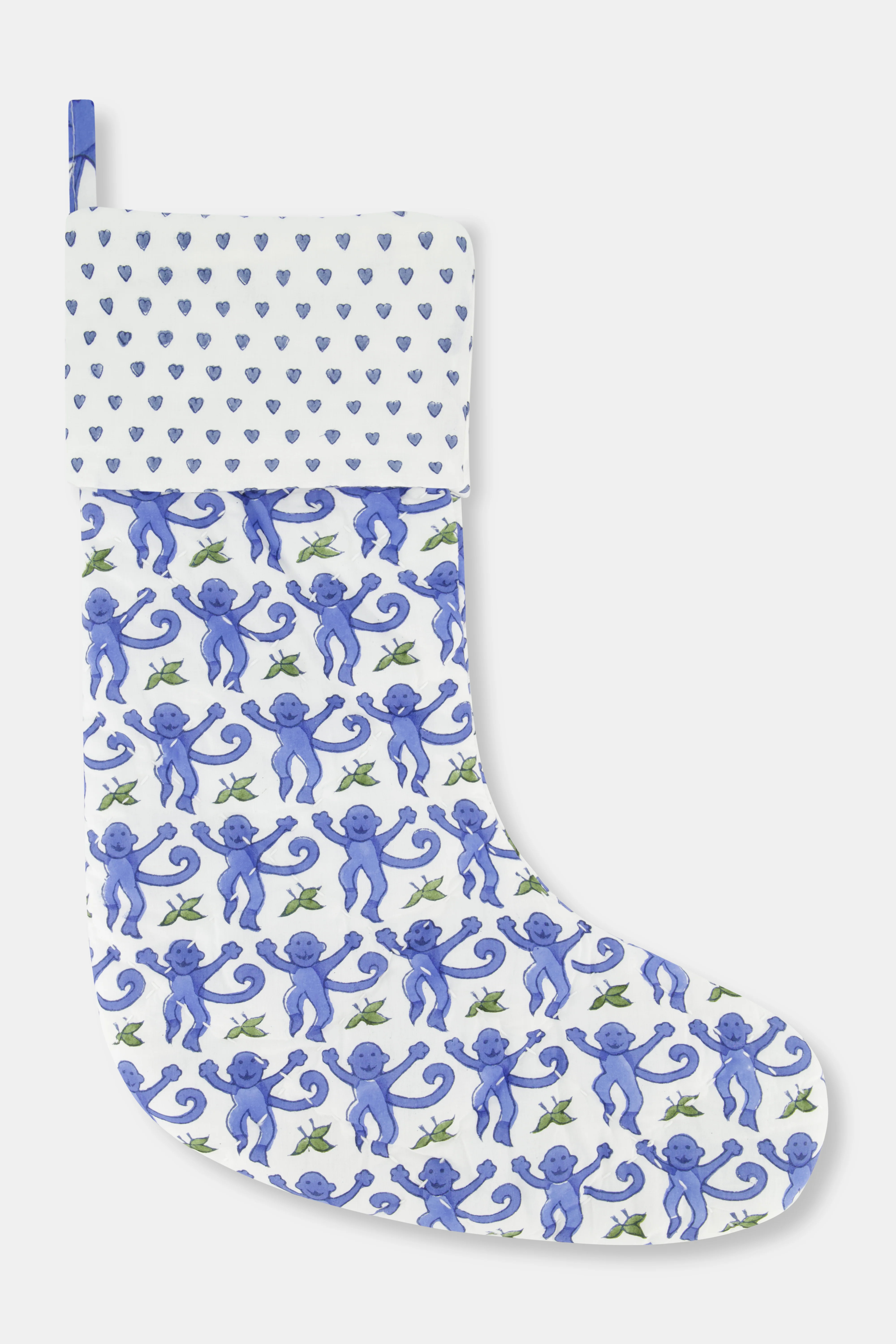 Monkey/Hearts Quilted Stocking | Roller Rabbit | Roller Rabbit