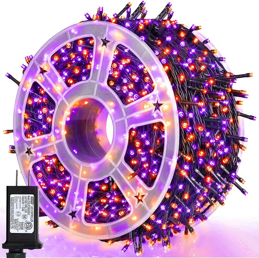 weillsnow 164FT 500 LED Halloween Lights, 8 Modes Waterproof Plug in String Lights for Halloween ... | Amazon (US)