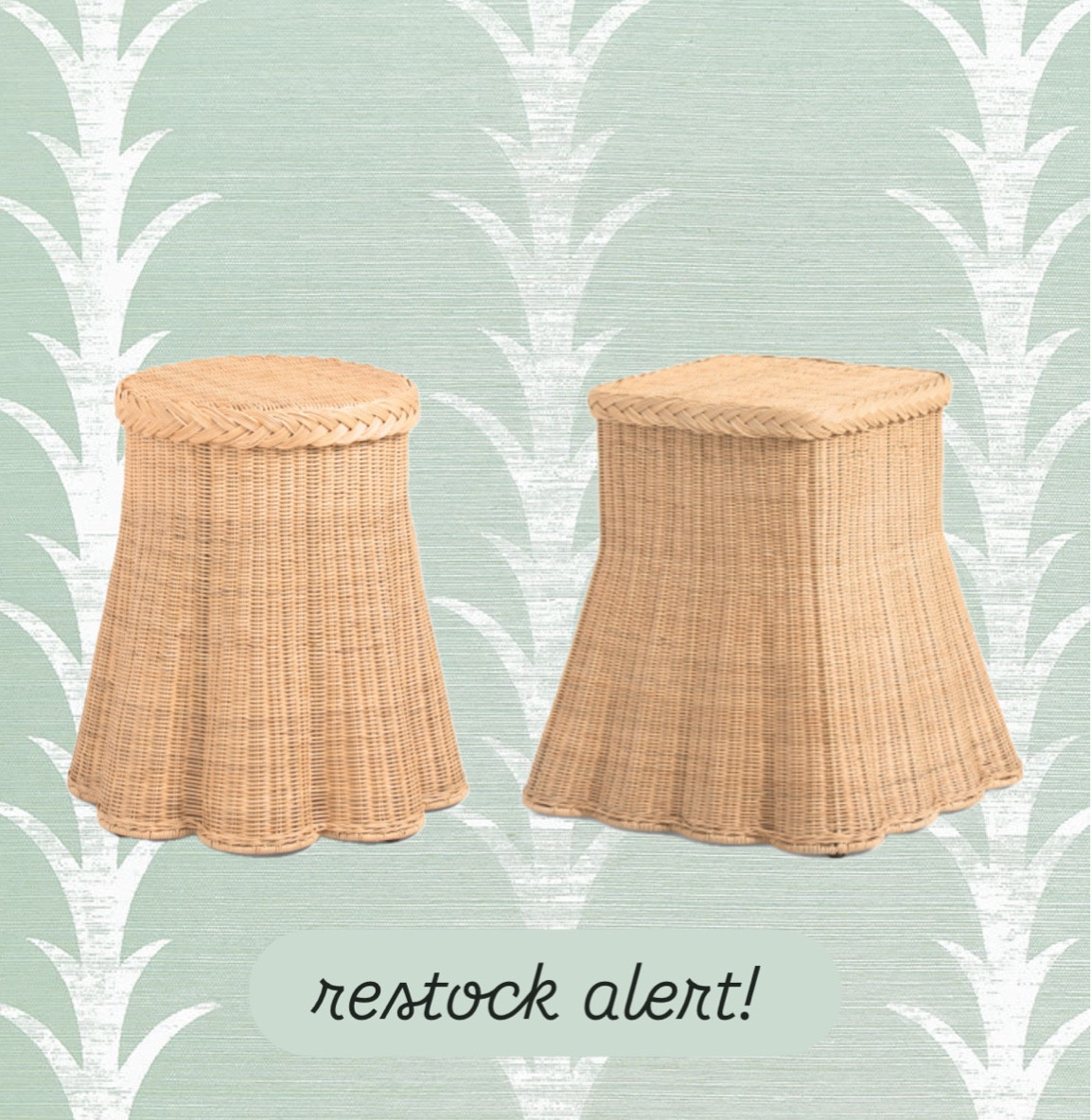 Rattan braided side tables 