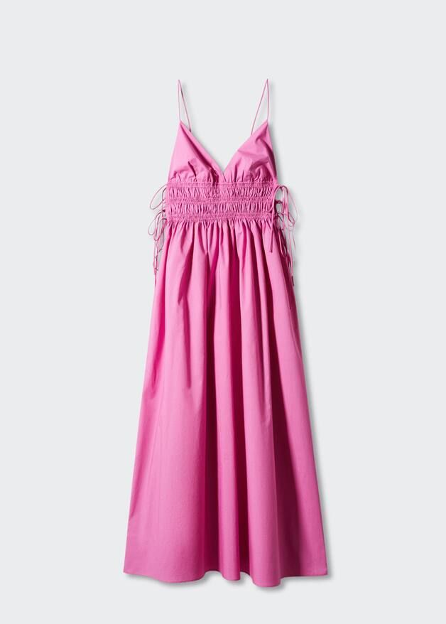 Cotton dress with side ties | MANGO (US)