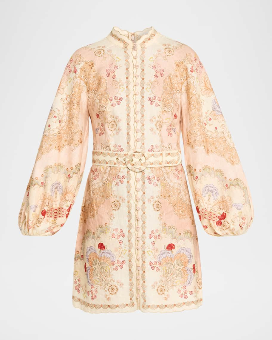 Zimmermann Daylight Long-Sleeve Mini Dress | Neiman Marcus